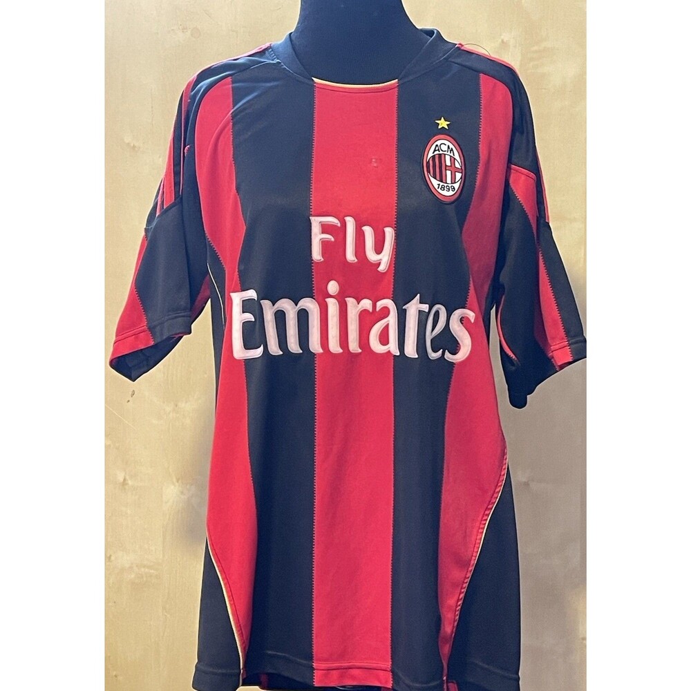AC Milan Oguchi Onyewu Soccer Jersey No. 5 Men  Red Black Home 42” Chest M READ!